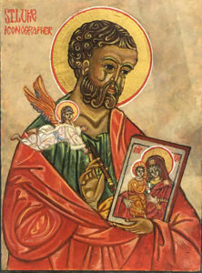 image of St. Luke with halo on gold background